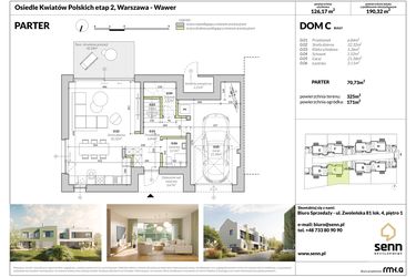 Rzut - Dom na sprzedaż 5 pokoi o powierzchni 124,28 m² - numer C w Osiedle Kwiatów Polskich etap 2
