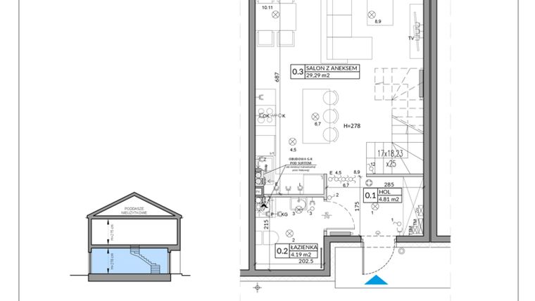 Rzut - Mieszkanie na sprzedaż 4 pokoje o powierzchni 82,75 m² - numer 59B w Domy na Witosa etap 2A i 2B