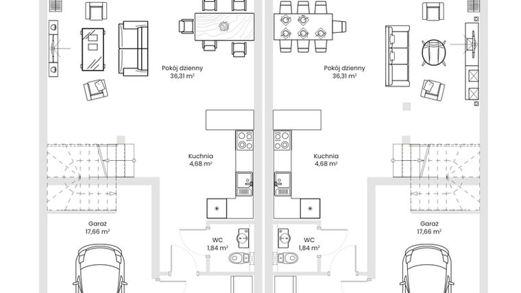 Rzut - Dom na sprzedaż 5 pokoi o powierzchni 133,5 m² - numer 18 w Osiedle WizaWi