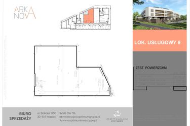 Rzut - Lokal użytkowy na sprzedaż 1 pokój o powierzchni 293,07 m² - numer LU9 w Arka Nova