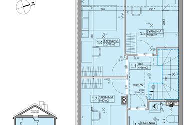 Rzut - Dom na sprzedaż 4 pokoje o powierzchni 82,07 m² - numer 32B w Nova Magdalenka 7 etap IV-VI