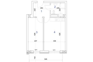 Rzut - Mieszkanie na sprzedaż 2 pokoje o powierzchni 40,51 m² - numer 6A.91 w Mierzeja Wiślana etap IV
