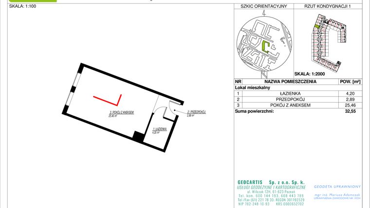 Rzut - Mieszkanie na sprzedaż 1 pokój o powierzchni 32,27 m² - numer M5 w Nova Łacina