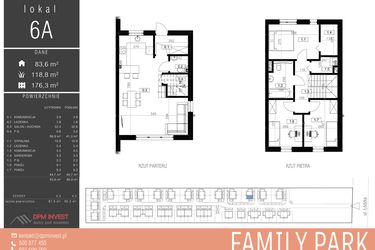 Rzut - Dom na sprzedaż 4 pokoje o powierzchni 87,9 m² - numer 6A w Family Park Ksawerów IV