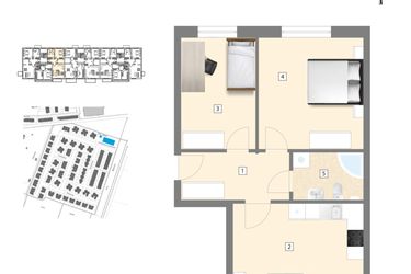 Rzut - Mieszkanie na sprzedaż 3 pokoje o powierzchni 63,6 m² - numer C4 w Błękitne Aleje Etap XV