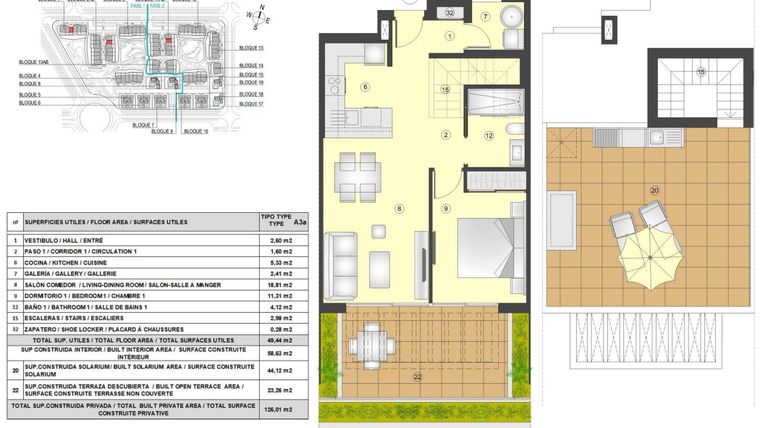 Rzut - Mieszkanie na sprzedaż 2 pokoje o powierzchni 55 m² - numer 3 w Apartamenty Lagoon 1