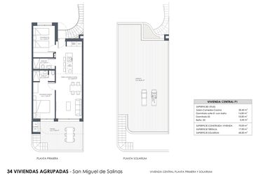 Rzut - Dom na sprzedaż 3 pokoje o powierzchni 70 m² - numer 8 w Domy w San Miguel de Salinas - 10851943