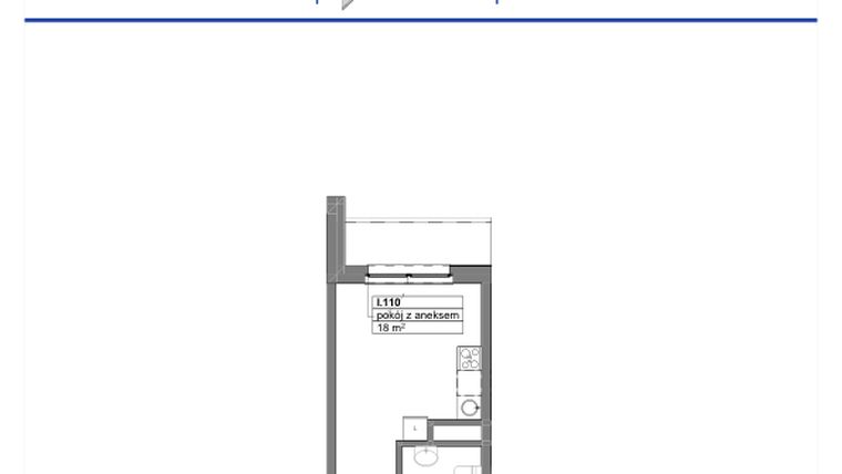 Rzut - Mieszkanie na sprzedaż 1 pokój o powierzchni 22,7 m² - numer 110 w Reda City etap III