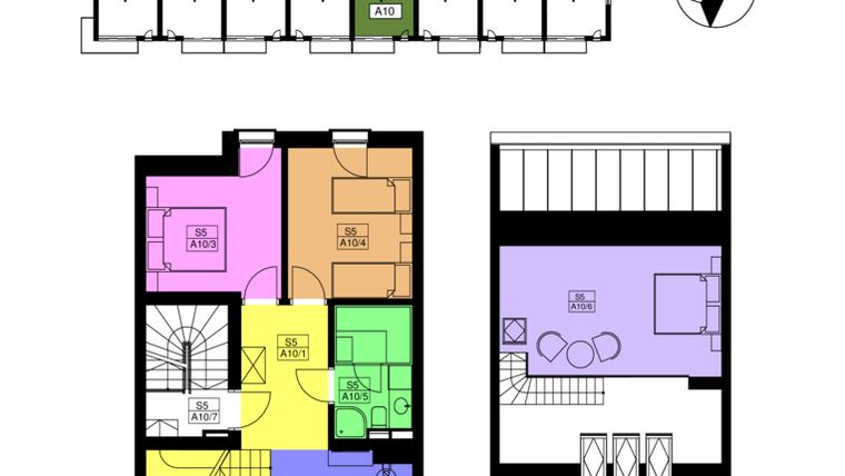 Rzut - Mieszkanie na sprzedaż 3 pokoje o powierzchni 71,29 m² - numer A10 w Apartamenty Skrzyczne