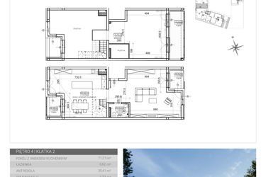 Rzut - Mieszkanie na sprzedaż 1 pokój o powierzchni 113,76 m² - numer 74 w Wave etap II