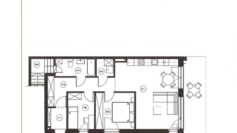 Rzut - Mieszkanie na sprzedaż 3 pokoje o powierzchni 70,76 m² - numer 16_1 w Apartamenty Sielanka