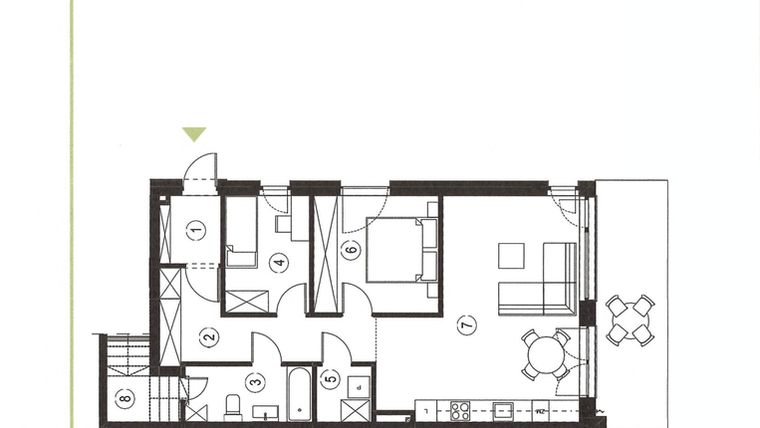 Rzut - Mieszkanie na sprzedaż 3 pokoje o powierzchni 70,87 m² - numer 18_1 w Apartamenty Sielanka