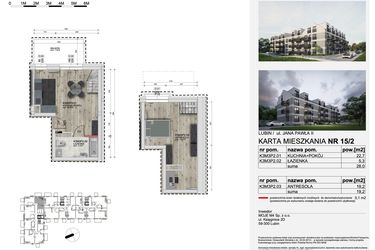 Rzut - Mieszkanie na sprzedaż 2 pokoje o powierzchni 47,2 m² - numer 15_2 w Apartamenty Kochanowskiego