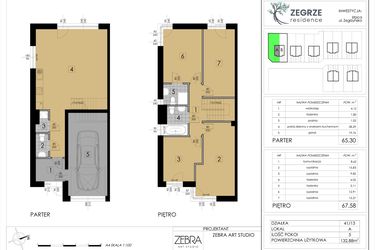 Rzut - Dom na sprzedaż 5 pokoi o powierzchni 132,88 m² - numer 41/13/A w Zegrze Residence