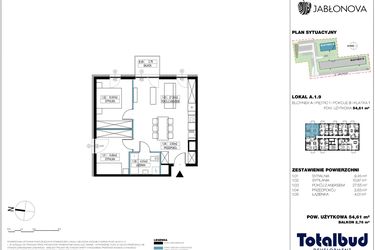 Rzut - Mieszkanie na sprzedaż 3 pokoje o powierzchni 55,27 m² - numer A.1.9 w Jabłonova