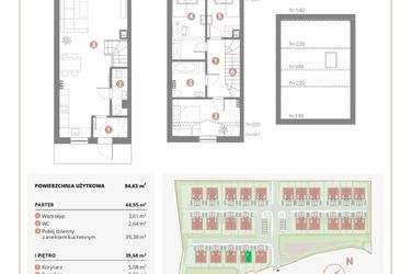 Rzut - Dom na sprzedaż 4 pokoje o powierzchni 84,63 m² - numer 2A w Bursztynova Polana