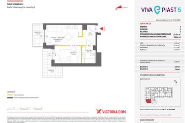Rzut - Mieszkanie na sprzedaż 2 pokoje o powierzchni 35,65 m² - numer A.25 w Viva Piast 5