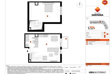 Rzut - Mieszkanie na sprzedaż 1 pokój o powierzchni 64,39 m² - numer C.68 w Osiedle Harmonia