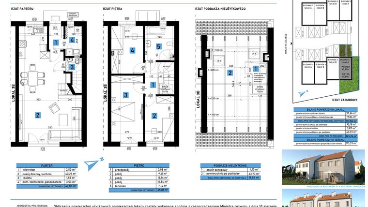 Rzut - Dom na sprzedaż 4 pokoje o powierzchni 145,26 m² - numer 3A w Domy w Biestrzykowie