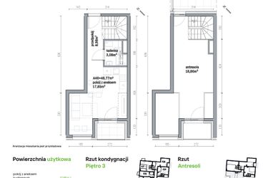 Rzut - Mieszkanie na sprzedaż 2 pokoje o powierzchni 48,77 m² - numer A46 w Traugutta Vita