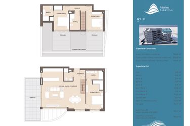 Rzut - Mieszkanie na sprzedaż 3 pokoje o powierzchni 120,3 m² - numer GB-AT-F w Marina Golden Bay
