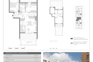 Rzut - Mieszkanie na sprzedaż 3 pokoje o powierzchni 63,46 m² - numer M-3 w Forma Augustów