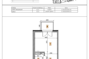 Rzut - Mieszkanie na sprzedaż 1 pokój o powierzchni 24,35 m² - numer A.3.1 w IVY HOUSE - Apartamenty inwestycyjne