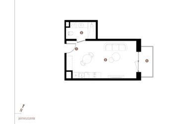 Rzut - Mieszkanie na sprzedaż 1 pokój o powierzchni 30,87 m² - numer A1.4.11 w Apartamenty Grundmanna