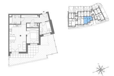 Rzut - Mieszkanie na sprzedaż 3 pokoje o powierzchni 63,28 m² - numer B.2 w Stawowa ABC