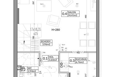 Rzut - Dom na sprzedaż 4 pokoje o powierzchni 83,33 m² - numer 17A w Nova Magdalenka 6
