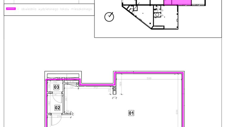 Rzut - Lokal użytkowy na sprzedaż 1 pokój o powierzchni 76,72 m² - numer 1.B.3 w Nowe Miasto Polesie etap IIIa