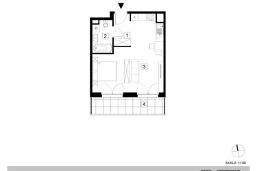 Rzut - Mieszkanie na sprzedaż 1 pokój o powierzchni 35,07 m² - numer A3-2-93 w Hipoteczna Park