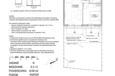 Rzut - Mieszkanie na sprzedaż 2 pokoje o powierzchni 45,68 m² - numer E.2.1.2 w Atut III