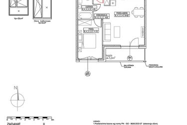 Rzut - Mieszkanie na sprzedaż 2 pokoje o powierzchni 44,62 m² - numer B.4.2.3 w Forma II