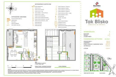 Rzut - Mieszkanie na sprzedaż 2 pokoje o powierzchni 64,32 m² - numer 9.E w Tak Blisko
