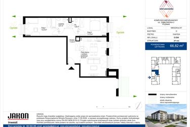 Rzut - Mieszkanie na sprzedaż 3 pokoje o powierzchni 66,82 m² - numer D.E90 w Wieruszowska D