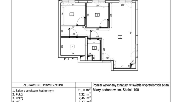 Rzut - Mieszkanie na sprzedaż 3 pokoje o powierzchni 54,84 m² - numer 114 w Aquamarina Dąbki