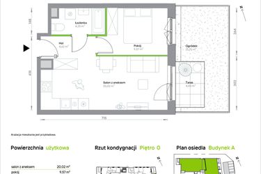 Rzut - Mieszkanie na sprzedaż 2 pokoje o powierzchni 38,46 m² - numer A/0/35 w Krakowska Vita etap II
