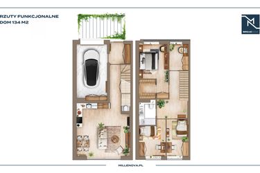 Rzut - Dom na sprzedaż 5 pokoi o powierzchni 137 m² - numer 3 w Millenova
