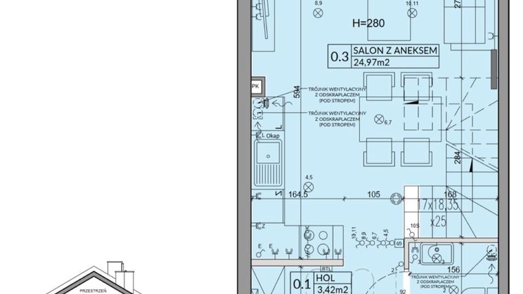 Rzut - Dom na sprzedaż 3 pokoje o powierzchni 65,67 m² - numer 32A w Nova Magdalenka 7 etap IV-VI