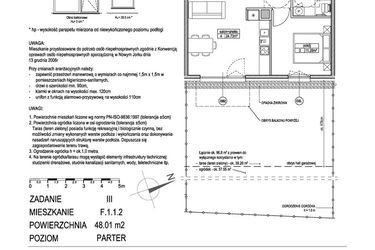 Rzut - Mieszkanie na sprzedaż 2 pokoje o powierzchni 48 m² - numer F.1.1.2 w Atut III
