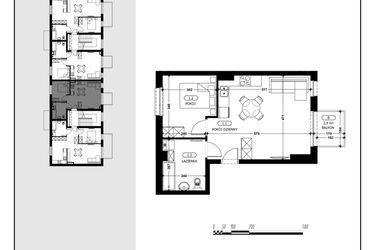 Rzut - Mieszkanie na sprzedaż 2 pokoje o powierzchni 40,92 m² - numer B2-M9 w Śląska Park
