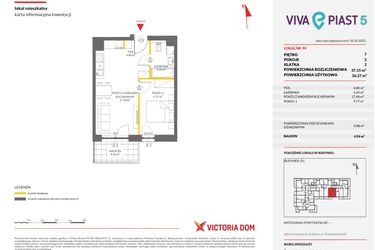Rzut - Mieszkanie na sprzedaż 2 pokoje o powierzchni 37,15 m² - numer A.94 w Viva Piast 5