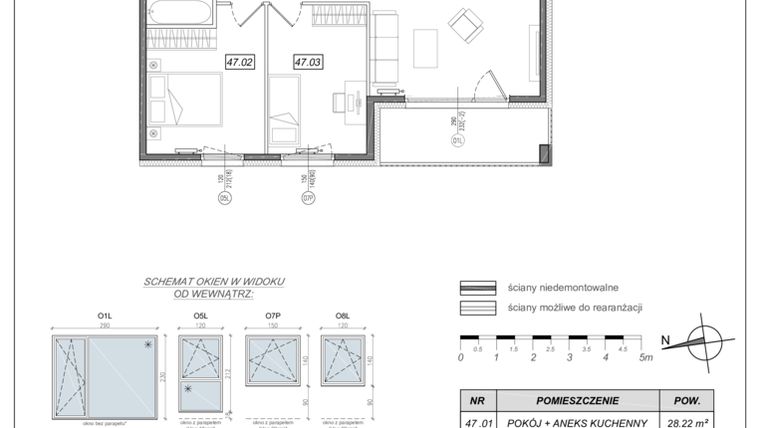 Rzut - Mieszkanie na sprzedaż 3 pokoje o powierzchni 66,61 m² - numer 4.A.47 w Urzeka bud. 4