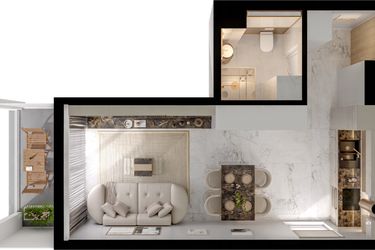 Rzut - Mieszkanie na sprzedaż 1 pokój o powierzchni 31,23 m² - numer A10/3/74 w GEMINI G-7