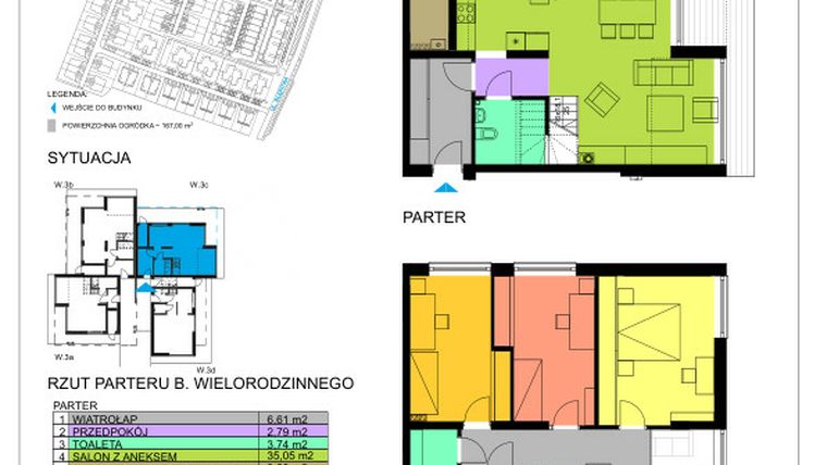 Rzut - Mieszkanie na sprzedaż 4 pokoje o powierzchni 120,18 m² - numer W3C w Błękitne Aleje Etap XIV