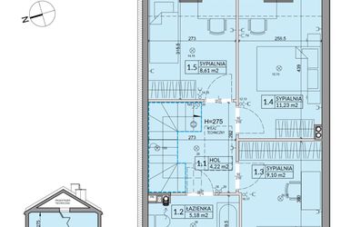 Rzut - Dom na sprzedaż 4 pokoje o powierzchni 82,62 m² - numer 101B w Nova Magdalenka 7 etap VII-VIII