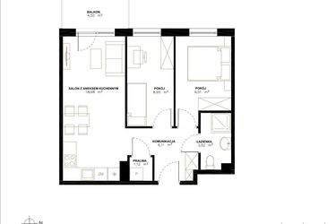 Rzut - Mieszkanie na sprzedaż 3 pokoje o powierzchni 48,19 m² - numer A2.2/54 w Altro A2/2