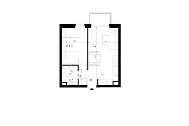 Rzut - Mieszkanie na sprzedaż 2 pokoje o powierzchni 38,23 m² - numer 20 w Traugutta