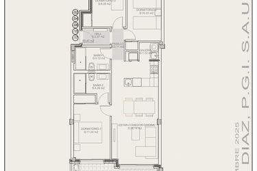 Rzut - Mieszkanie na sprzedaż 3 pokoje o powierzchni 69,4 m² - numer G1.2 w Residencial La Isla III